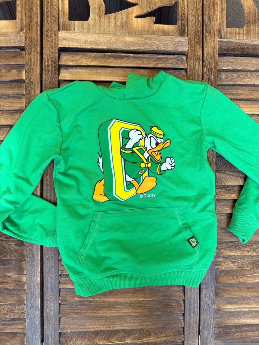 Oregon Ducks Youth Unisex Medium Kids' Green Puddles Logo Hoodie Sweatshirt NWOT